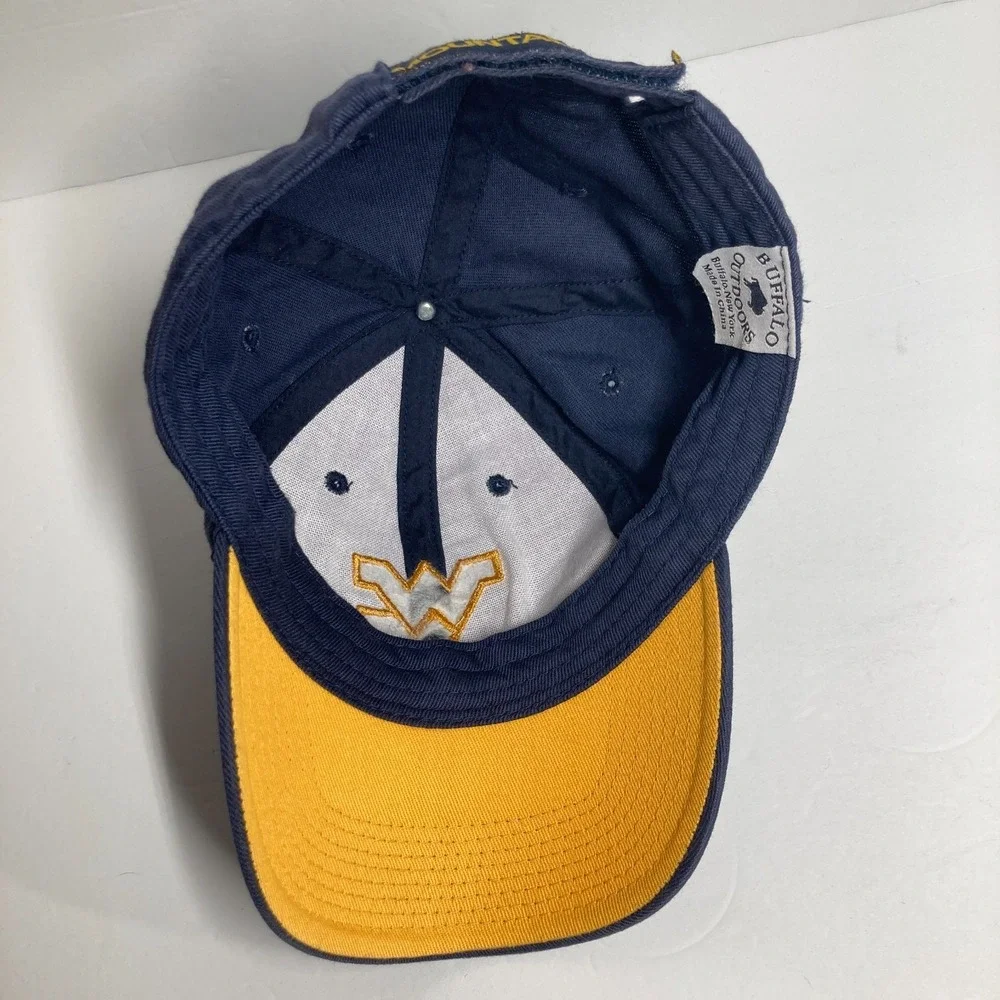 WV West Virginia Mountaineers Cap Hat Adult Navy Blue Adjustable Morgantown